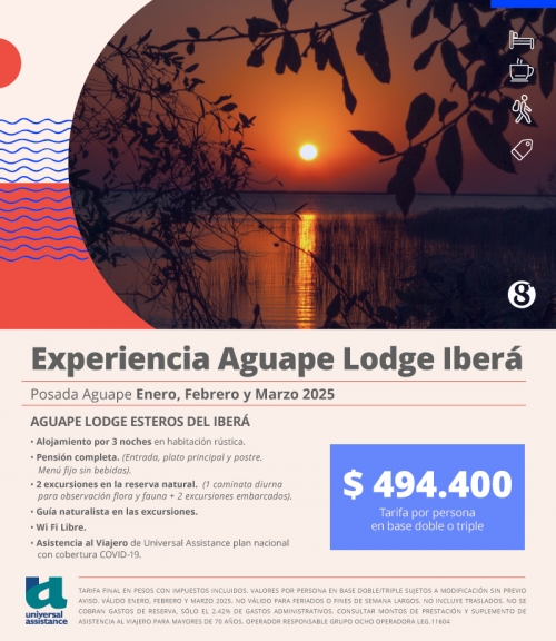 Experiencia Aguape Lodge Iber - Verano 2025