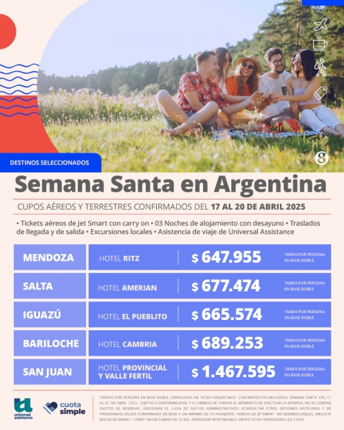 Semana Santa en Argentina Cupos Confirmados