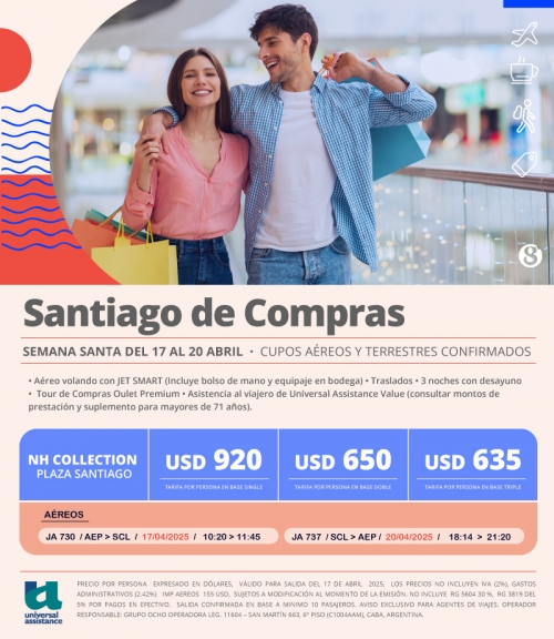 Santiago de Compras en Semana Santa Cupos Ok