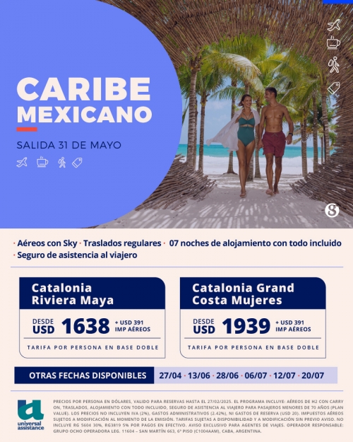 Caribe Mexicano oferta Mayo Cupos Ok